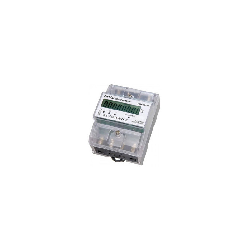 RCT DRT428-DC-V3, 3-phase electricity meter, 80A, 2x230V/400V