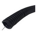 Corrugated pipe / cable 25/18,2 750N UV - black with pilot / reel 50m