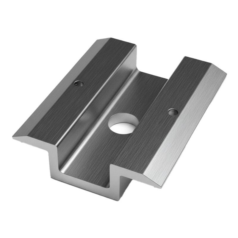 Middle / universal clamp 41x50 with grounding pins - silver