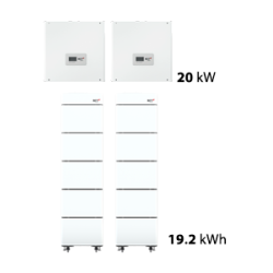19.2 kWh RCT storage package - 2x 10 kW Hybrid Inverter + Double Tower (2x5 batteries)