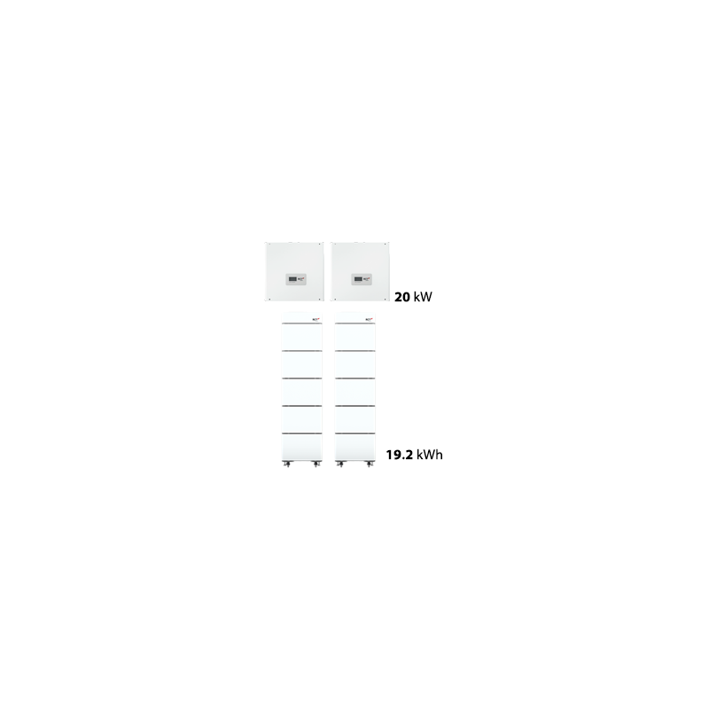 19.2 kWh RCT storage package - 2x 10 kW Hybrid Inverter + Double Tower (2x5 batteries)