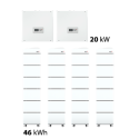46 kWh RCT storage package - 2x 10 kW Hybrid Inverter + 2x Double Tower (4x6 batteries)