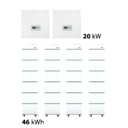 46 kWh RCT storage package - 2x 10 kW Hybrid Inverter + 2x Double Tower (4x6 batteries)