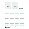 46 kWh RCT storage package - 2x 10 kW Hybrid Inverter + 2x Double Tower (4x6 batteries)