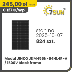 Jinko JKM455N-54HL4R-V Black frame