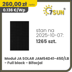 JA Solar JAM54D41-450/LB - Full black - Bifacial