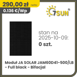 JA Solar JAM60D41-500/LB - Full black - Bifacial