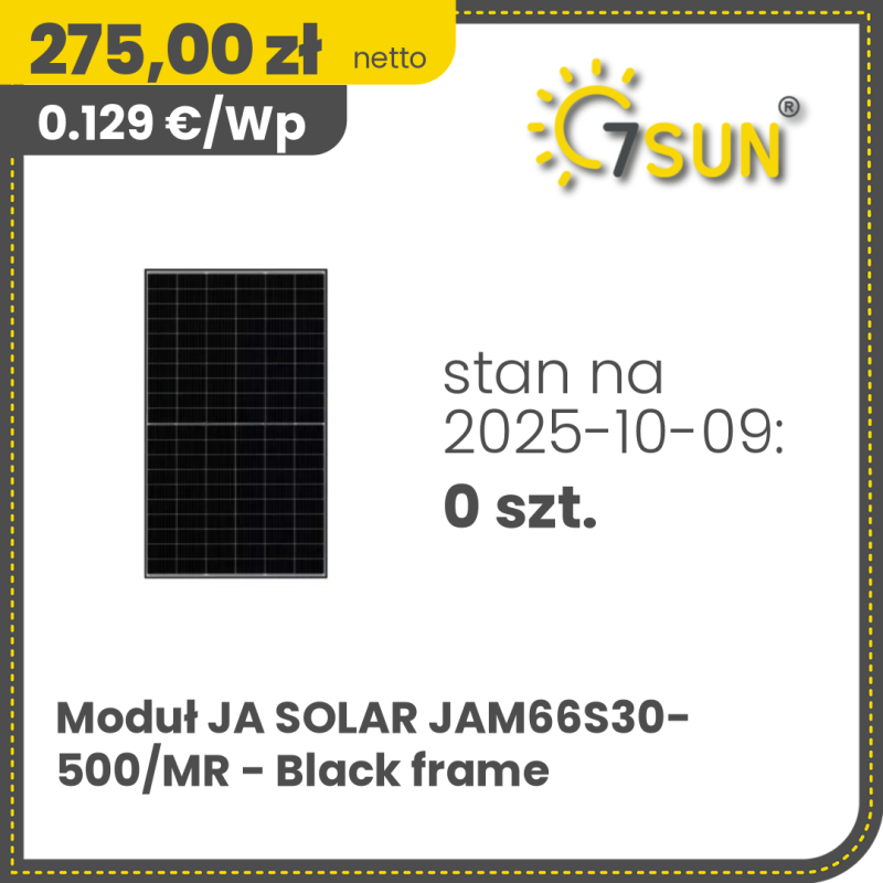 JA Solar JAM66S30-500/MR - Black frame