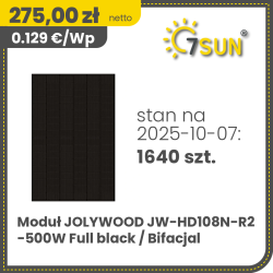 Jolywood JW-HD108N-R2-500W Full black / Bifacial