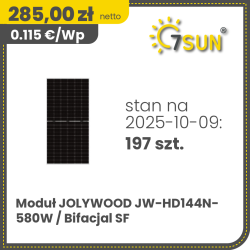 Jolywood JW-HD144N-580W / Bifacial Silver frame