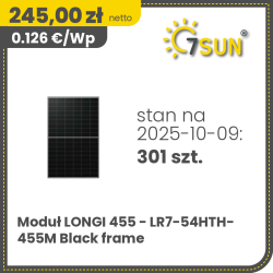 Longi 455 - LR7-54HTH-455M Black frame