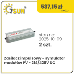 Power supply - PV module simulator - 214/428V DC 350/700mA 90/305V AC