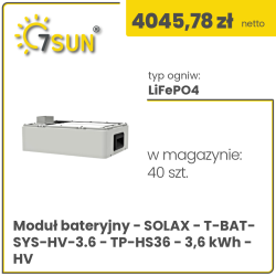Battery module - Solax - T-BAT-SYS-HV-3.6 - TP-HS36 - 3,6 kWh - HV